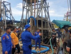 Satuan Polairud Polres Bangka Barat Lakukan Penertiban Kepada Penambang Diperairan Laut Bakik