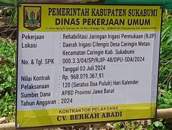 Meninjau pembangunan rehabilitasi irigasi cilengis