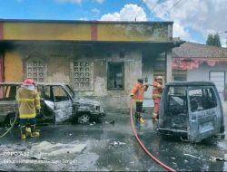 Dua Mobil Terbakar di SPBU Desa Piasa Kulon, Seorang Pengemudi Kabur