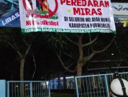 Tolak Peredaran Miras, Forum Umat Islam Bersatu Pasang Belasan Spanduk Stop Miras di Purworejo