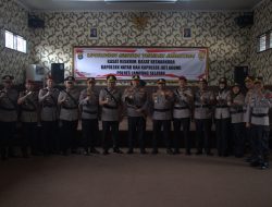 Empat jabatan Strategis Polres Lampung selatan resmi berganti dalam sertijab dipimpin Kapolres