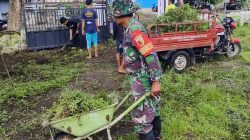 Semangat Gotong Royong, Babinsa Kebonduren dan Warga Bersihkan Lingkungan Desa