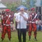 Toto Dirgantoro berikan sambutan dalam acara Temu Kangen dan Nguri-uri Budaya Banyumas di Lapangan Bobosan, Kecamatan Purwokerto Utara, Banyumas, Kamis (1/5/2025)