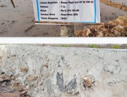 Warga Masyarakat Kecewa, Rehabilitasi TPT di Desa Pemulihan Lamsel, Diduga Asal Jadi