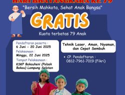 Sambut Hari Bhayangkara ke-79, Polres Lamsel Gelar Khitanan Massal Gratis 