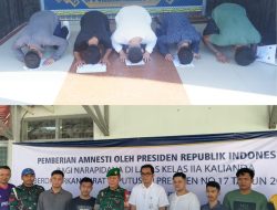 Setelah Diserahkan Amnesti Presiden RI Oleh Kalapas Kalianda Beni Nurrahman,  9 Napi Hirup Udara Bebas