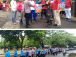 Babinsa dan Bhabinkamtibmas Amankan Jalan Sehat Yang Diselenggarakan Yayasan Al Kautsar 