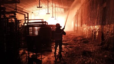 High Pressure Sebabkan Kebakaran Hebat Pabrik Kayu di Pringsurat