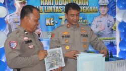 Hari Ultah Lalu Lintas Bhayangkara ke-70, Polres Lamsel, Berikan Santunan Kepada Anak Yatim