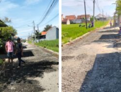 Luar Biasa Para Warga Swadaya Perbaiki Jalan, Sindir Pemerintah Kota Metro Yang Abaikan Jalan Rusak
