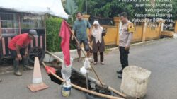 Jalan Amblas di Kedungwringin Banyumas, Polisi dan Pemdes Lakukan Penanganan Cepat