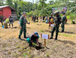 Sambut Hari Gerakan Satu Juta Pohon Sedunia, Satgas Yonif 643/Wns Tanam Ribuan Bibit Pohon