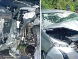 Mobil Bermuatan Miras Tabrak Mobil Kabak Hukum Lamsel 