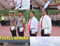 Polres Bangka Barat Ganjar Personel Berprestasi dalam Restorative Justice dan Problem Solving