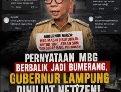PERNYATAAN MBG JADI BUMERANG, GUBERNUR LAMPUNG DIKRITIK DI MEDIA SOSIAL   