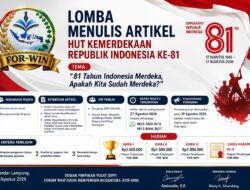 For-WIN Mengadakan Lomba Penulisan Artikel Dengan Tema : 81 Tahun RI Merdeka, Apakah Kita Sudah Merdeka?