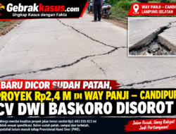 Baru Dicor Sudah Patah, Proyek Jalan Rp2,4 Miliar di Way Panji–Candipuro, CV Dwi Baskoro Disorot